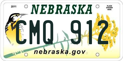 NE license plate CMQ912