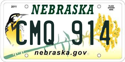 NE license plate CMQ914