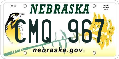 NE license plate CMQ967