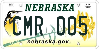 NE license plate CMR005