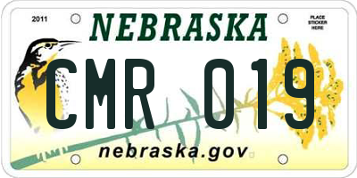 NE license plate CMR019