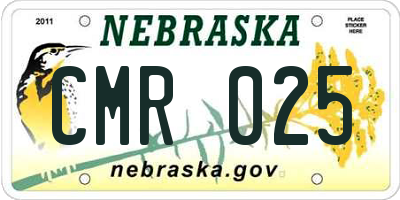 NE license plate CMR025