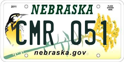 NE license plate CMR051