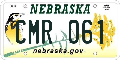 NE license plate CMR061