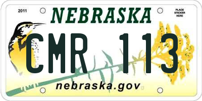 NE license plate CMR113