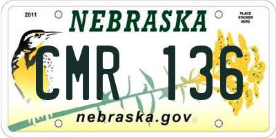NE license plate CMR136