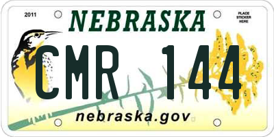 NE license plate CMR144
