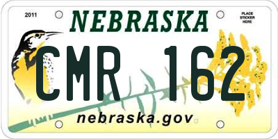 NE license plate CMR162