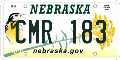 NE license plate CMR183