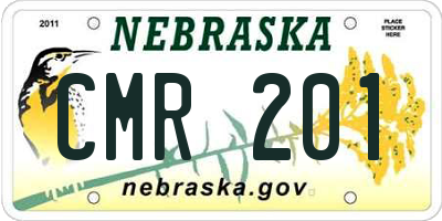 NE license plate CMR201