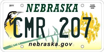 NE license plate CMR207