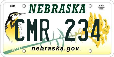 NE license plate CMR234