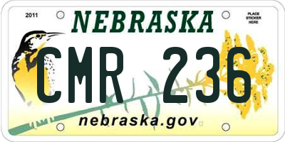 NE license plate CMR236