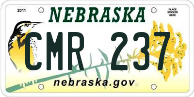 NE license plate CMR237