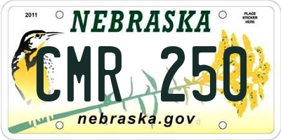 NE license plate CMR250