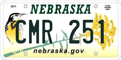 NE license plate CMR251