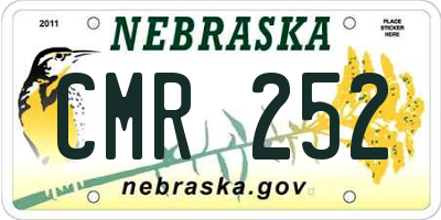 NE license plate CMR252