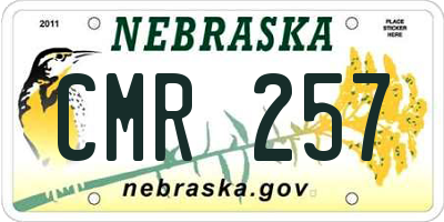 NE license plate CMR257