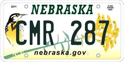 NE license plate CMR287