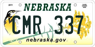 NE license plate CMR337