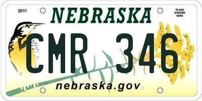 NE license plate CMR346