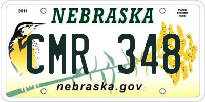 NE license plate CMR348