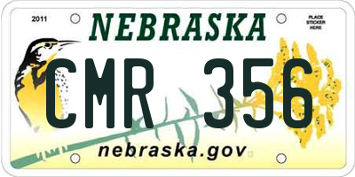NE license plate CMR356