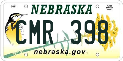 NE license plate CMR398