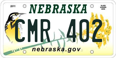 NE license plate CMR402