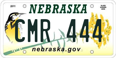 NE license plate CMR444