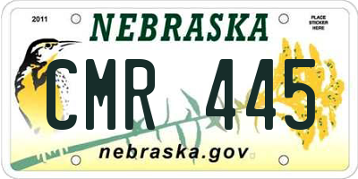 NE license plate CMR445