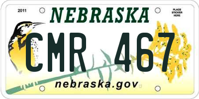 NE license plate CMR467