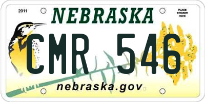 NE license plate CMR546