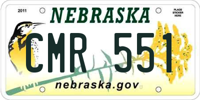 NE license plate CMR551