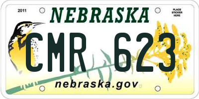 NE license plate CMR623