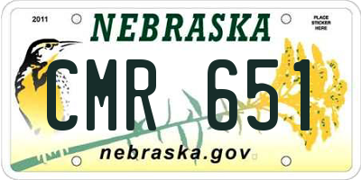 NE license plate CMR651