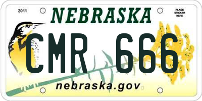 NE license plate CMR666