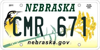 NE license plate CMR671