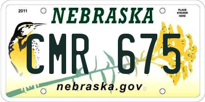 NE license plate CMR675