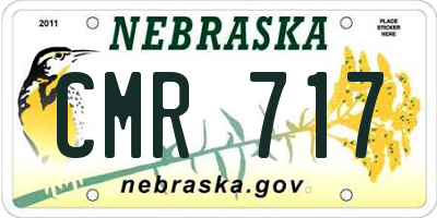 NE license plate CMR717