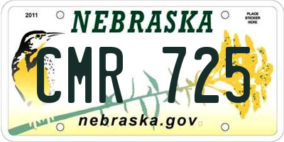 NE license plate CMR725