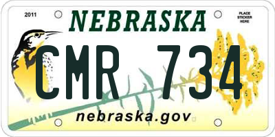 NE license plate CMR734