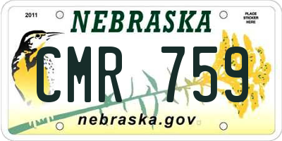 NE license plate CMR759