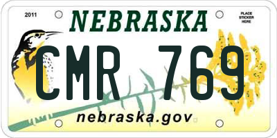 NE license plate CMR769