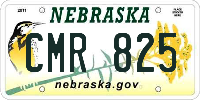 NE license plate CMR825