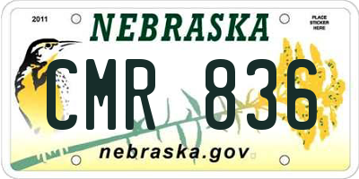 NE license plate CMR836