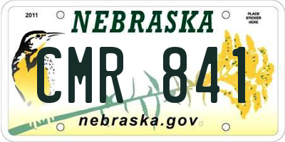 NE license plate CMR841