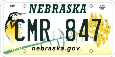 NE license plate CMR847