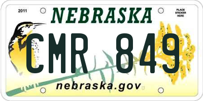 NE license plate CMR849