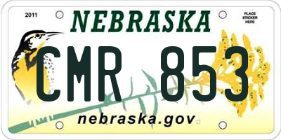NE license plate CMR853